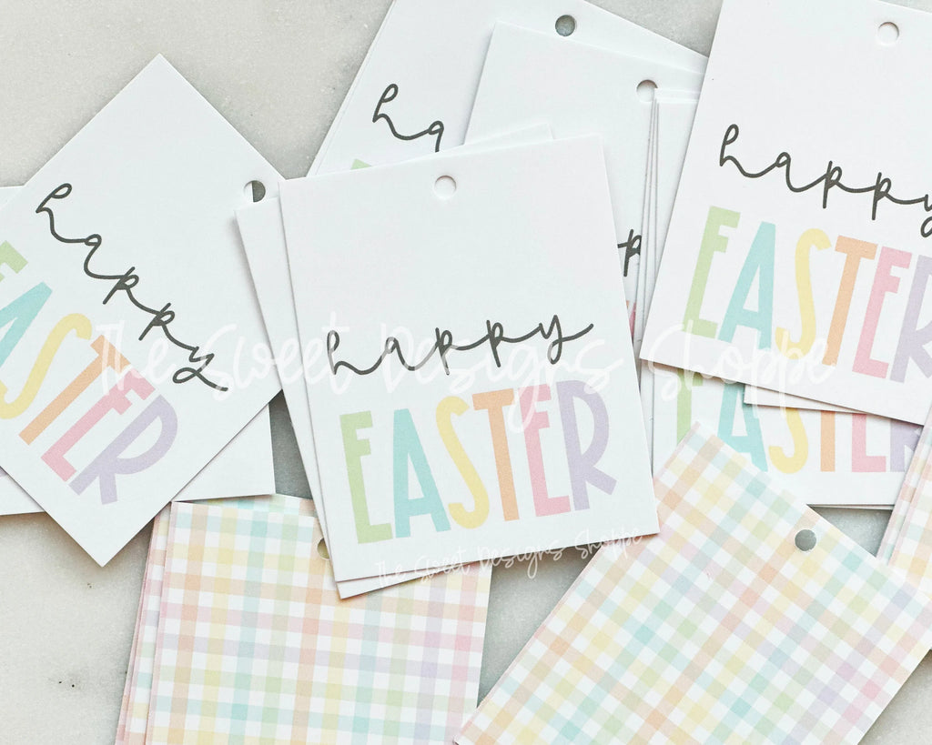 Printed TAG - Printed Tags: happy Easter 2" x 2.5" - Set of 25 Tags , Pre-punched hole. - Sweet Designs Shoppe - - ALL, Animal, Animals, Animals and Insects, Easter, Easter / Spring, Printed tag, Promocode, TAG, Tags
