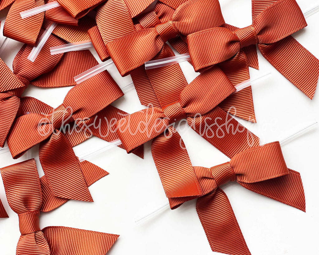 Ribbon Bow - Ribbon Bow with Twist Tie - Copper Grosgrain - (50 Bows Pack) - The Sweet Designs Shoppe - Pack of 50 Bows - ALL, Bow, bows, Grosgrain, Packaging, Packaging Supplies, Promocode, Ribbon, wrapping