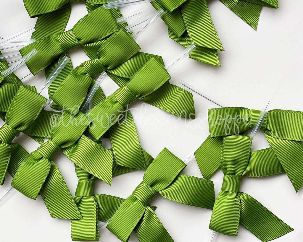 Ribbon Bow - Ribbon Bow with Twist Tie - Kiwi Grosgrain - (50 Bows Pack) - The Sweet Designs Shoppe - TSDS - - ALL,Bow,bows,Grosgrain,Packaging,Packaging Supplies,Promocode,Ribbon,wrapping