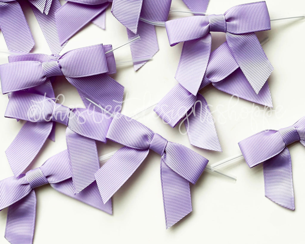 Ribbon Bow - Ribbon Bow with Twist Tie - Lt. Orchid Grosgrain - (50 Bows Pack) - Sweet Designs Shoppe - Pack of 50 Bows - ALL, Bow, bows, Grosgrain, Packaging, Packaging Supplies, Promocode, Ribbon, wrapping