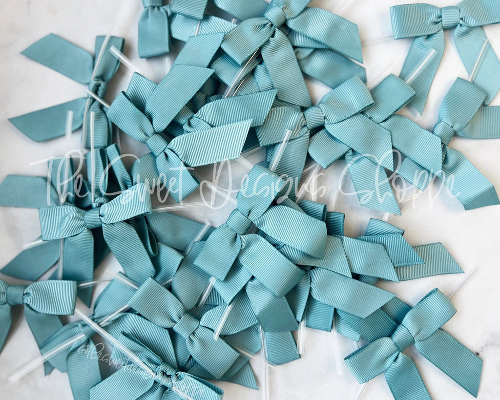 Ribbon Bow - Ribbon Bow with Twist Tie - Nile Blue Grosgrain - (50 Bows Pack) - The Sweet Designs Shoppe - Pack of 50 Bows - ALL, Bow, bows, Grosgrain, Packaging, Packaging Supplies, Promocode, Ribbon, wrapping