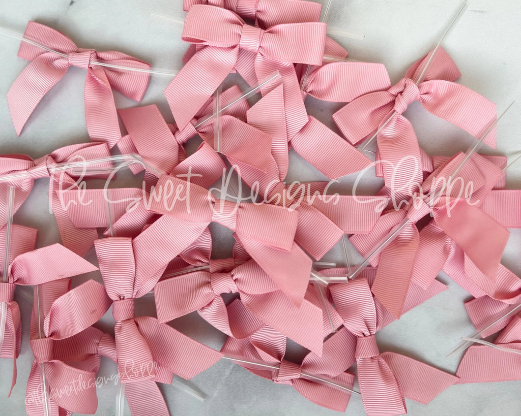 Ribbon Bow - Ribbon Bow with Twist Tie - Peony Grosgrain - (50 Bows Pack) - Sweet Designs Shoppe - Pack of 50 Bows - ALL, Bow, bows, Grosgrain, Packaging, Packaging Supplies, Promocode, Ribbon, wrapping