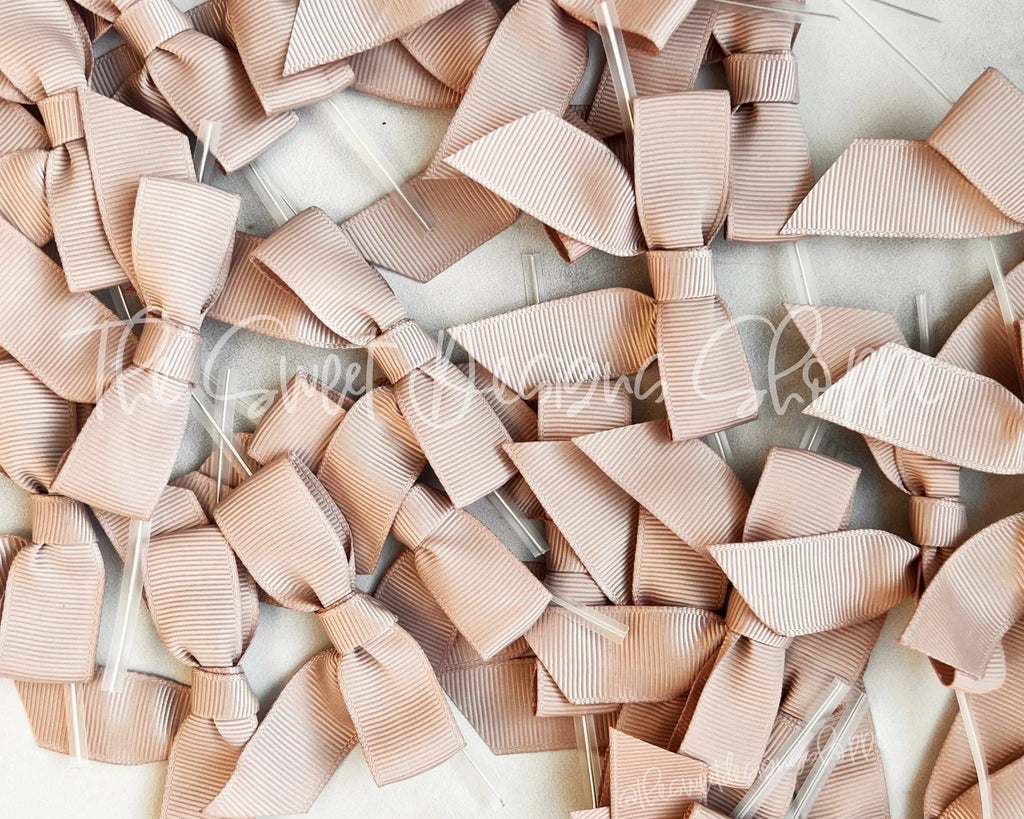 Ribbon Bow - Ribbon Bow with Twist Tie - Taupe Grosgrain - (50 Bows Pack) - The Sweet Designs Shoppe - TSDS - - ALL,Bow,bows,Grosgrain,Packaging,Packaging Supplies,Promocode,Ribbon,wrapping