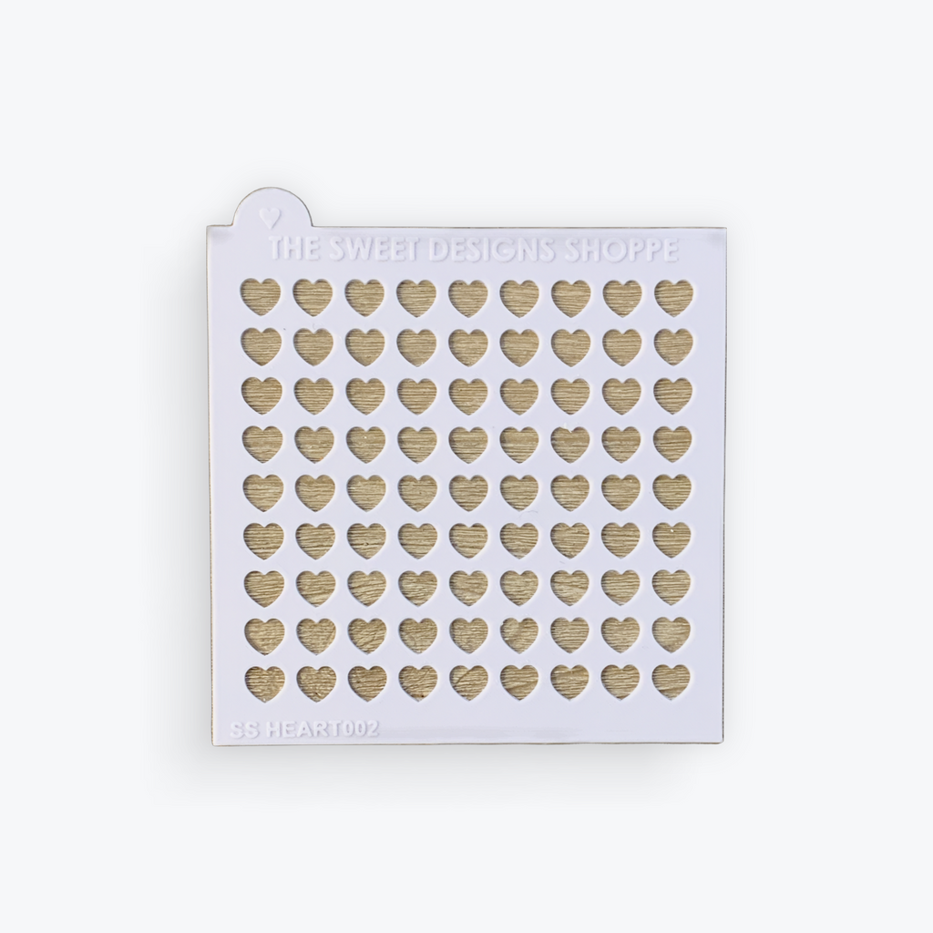 Sprinkle Stencil - Hearts Sprinkle Stencil - 11mm Heart Size: - 1mm Thickness - The Sweet Designs Shoppe - Sprinkle Stencil - 1mm thickness - ALL, Circle, Promocode, Taylor Swift, valentine, valentines