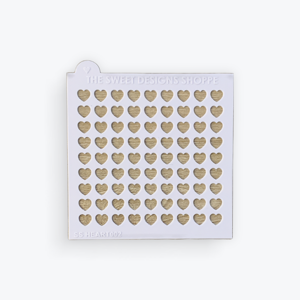 Sprinkle Stencil - Hearts Sprinkle Stencil - 11mm Heart Size: - 1mm Thickness - The Sweet Designs Shoppe - TSDS - - ALL,Circle,Promocode,Sprinkle Stencil,STL,Taylor Swift,valentine,valentines