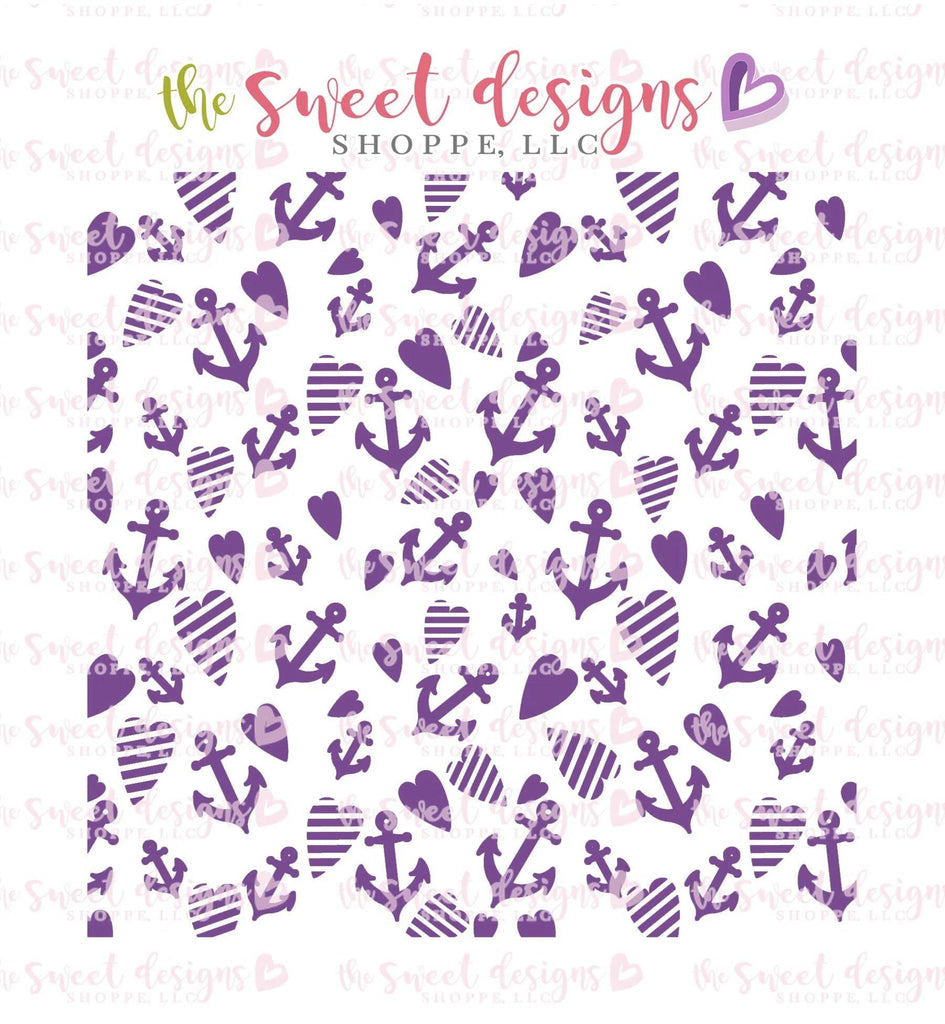 Stencils - Anchor Stencil - The Sweet Designs Shoppe - Regular 5-1/2" x 5-1/2 (Wording Size 4-3/4" Tall x 4-3/4" Wide) - ALL, background, Clearance, Ocean, Promocode, Stencil, Summer, under the sea