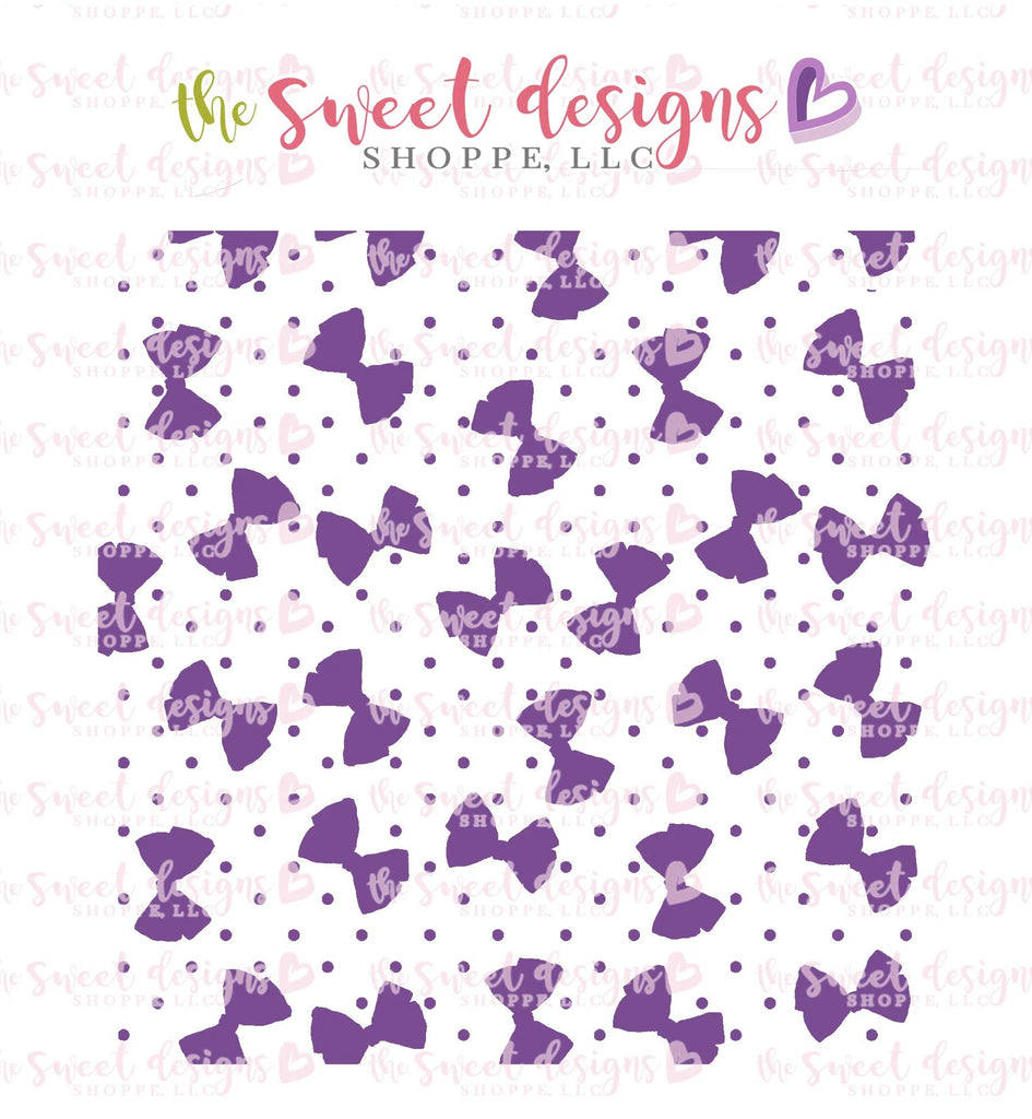 Stencils - Bows and Dots Stencil - Sweet Designs Shoppe - Regular 5-1/2" x 5-1/2 - ALL, Baby, Baby / Kids, Basic Shapes, Bow, Clearance, patterns, Promocode, Stencil