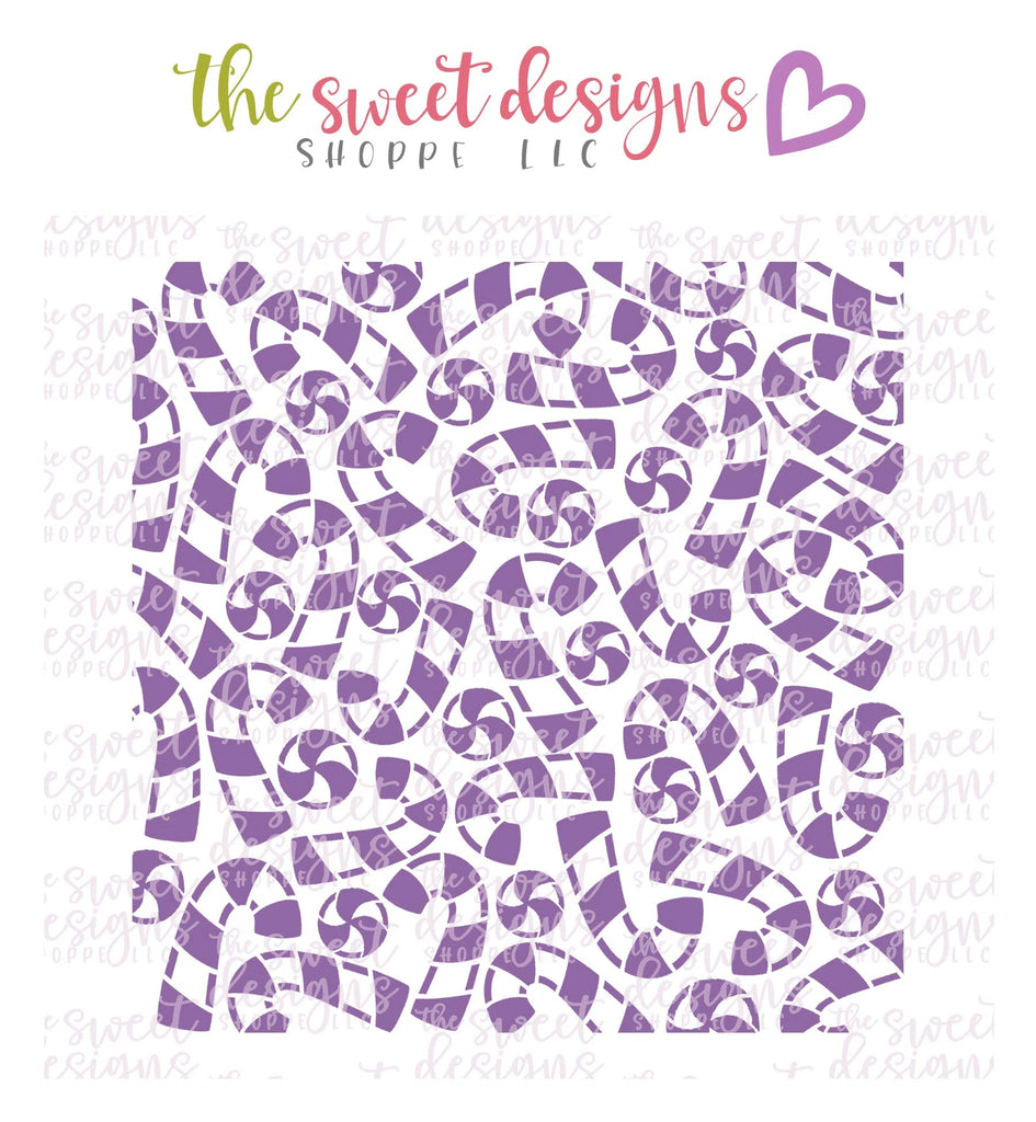 Stencils - CandyCane - Stencil - Sweet Designs Shoppe - 5-1/2" x 5-1/2 - ALL, Candy, Christmas, Christmas / Winter, floral, Nature, Promocode, Stencil, Tree