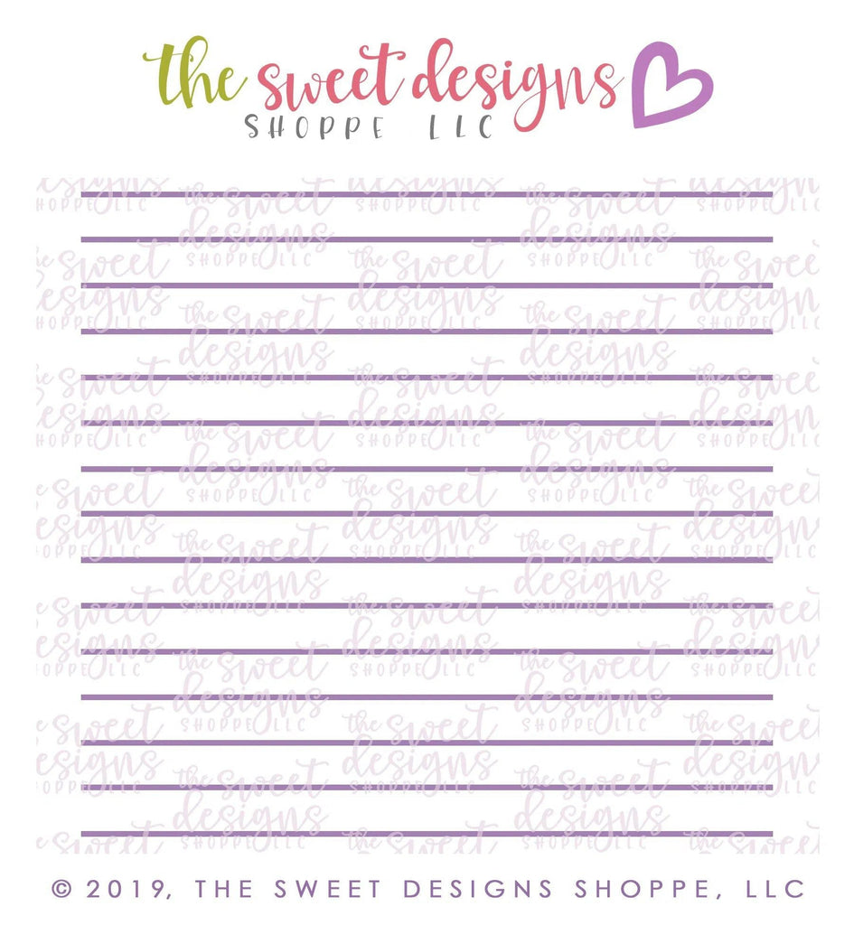 Stencils - College Lined / Ruled Paper Stencil Set (2 Stencils) - The Sweet Designs Shoppe - - ALL,back to school,Cookie Cutter,notebook,Paper,Promocode,School,School / Graduation,school collection 2019,school supplies,Stencil