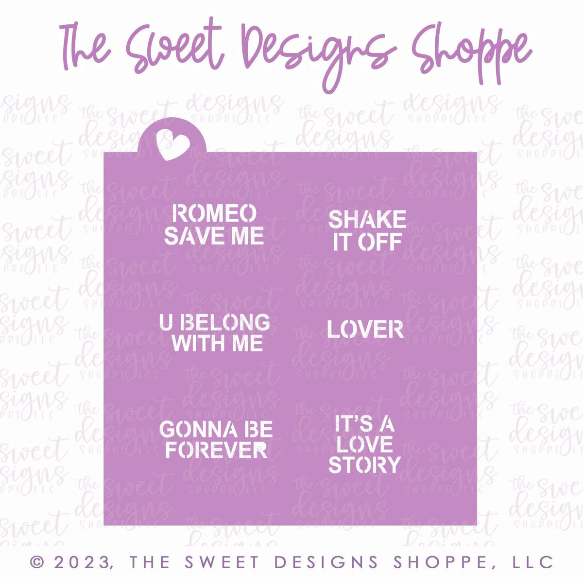 Stencils - Conversation Heart Stencil - "Mini" Hearts - Array#14 - The Sweet Designs Shoppe - TSDS - - ALL,Basic Shapes,pattern,Promocode,Stencil,Taylor Swift,Teach,valentine,Valentines