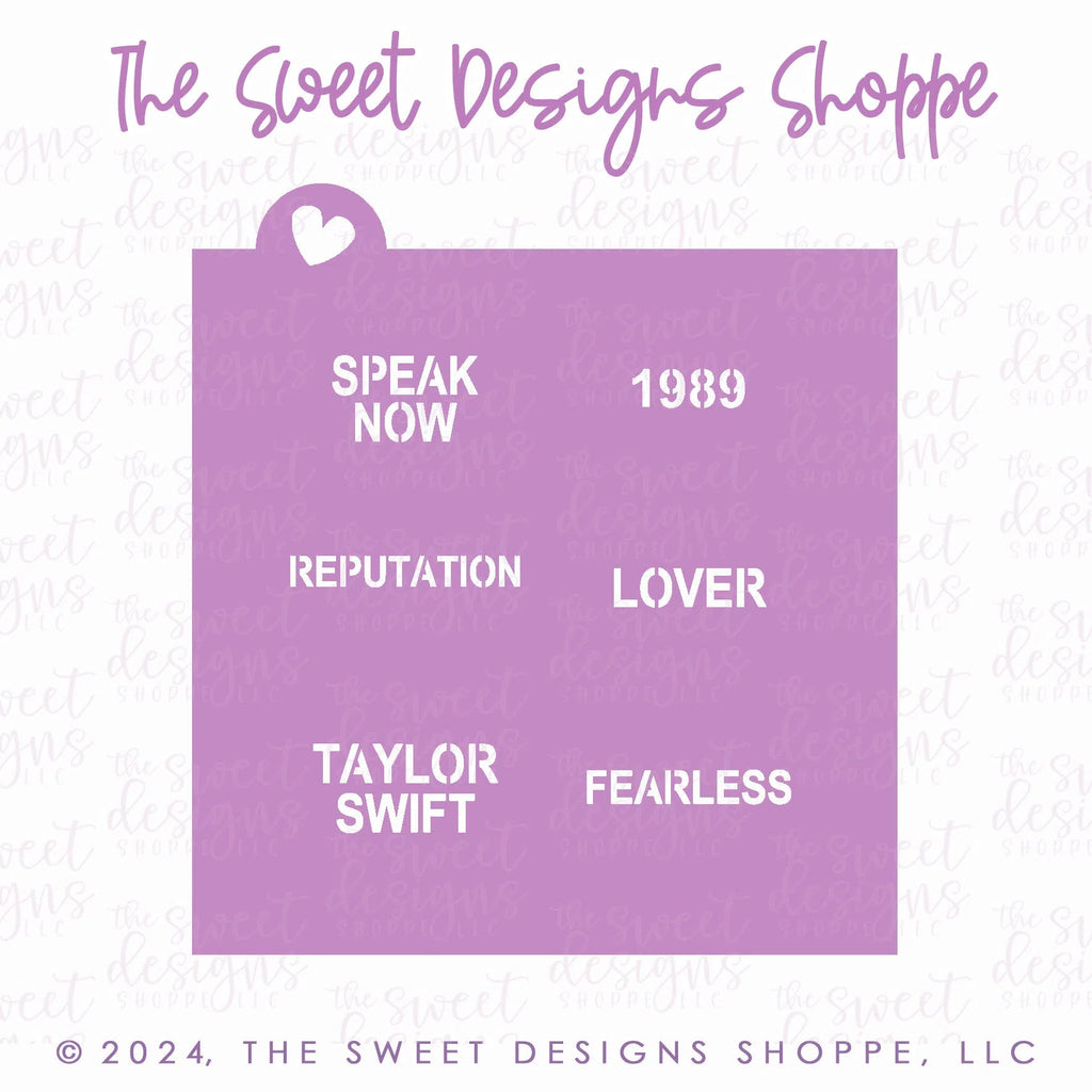Stencils - Conversation Heart Stencil - "Mini" Hearts - Array#16 - Sweet Designs Shoppe - Regular 5-1/2" x 5-1/2 - Albums, ALL, Basic Shapes, pattern, Promocode, Stencil, Taylor Swift, Teach, valentine, Valentines