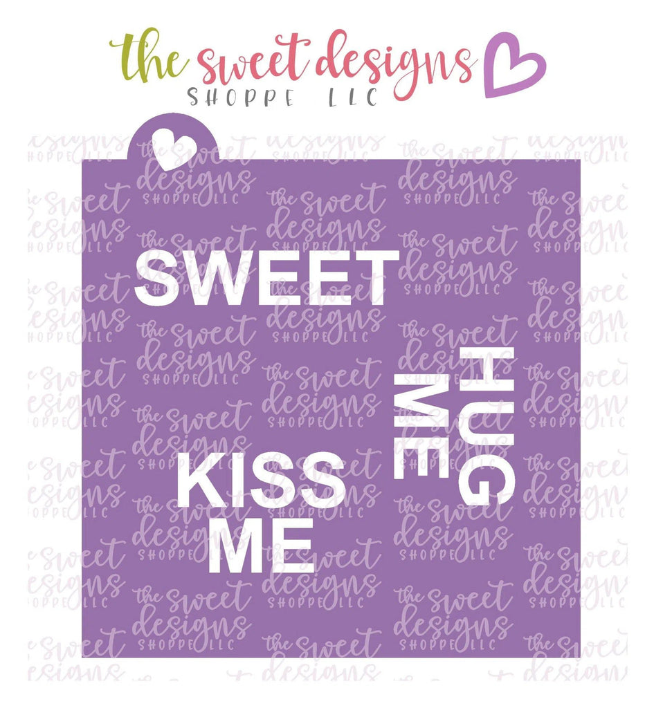 Stencils - Conversation Heart Stencil Set ( 3 Stencils) - For "Regular", "Mid Size" Hearts - Array: A, B & C - The Sweet Designs Shoppe - TSDS - - ALL,Basic Shapes,Be mine,Hug me,i love u,kiss me,Lettering,me + u,pattern,Promocode,Stencil,Sweets,text me,true love,valentine,Valentines,XOXO