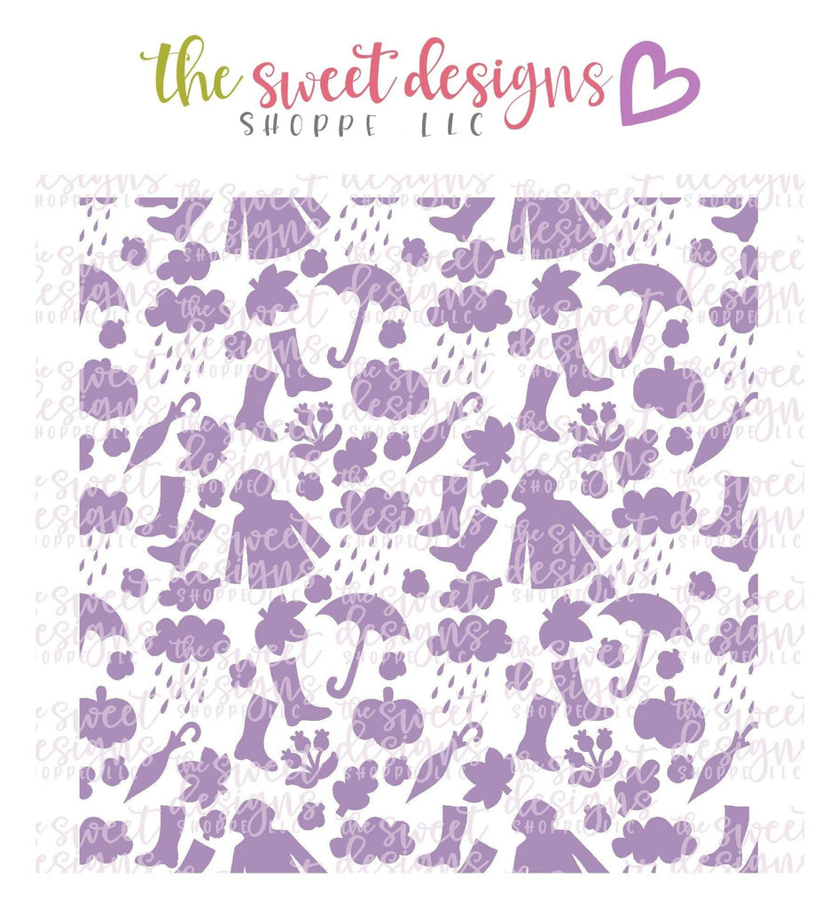 Stencils - Fall Pattern - Stencil - The Sweet Designs Shoppe - Regular 5-1/2" x 5-1/2" (Pattern Size 4-3/4" Tall x 4-3/4" Wide) - ALL, background, Christmas / Winter, Clearance, cloudy, Fall / Thanksgiving, Fall Halloween, Flower, halloween, Halloween / Fall / Thanksgiving, halloween 2019, night, pattern, patterns, Promocode, Rain, rainboots, raincoat, sky, Stencil, summer, umbrella, Winter