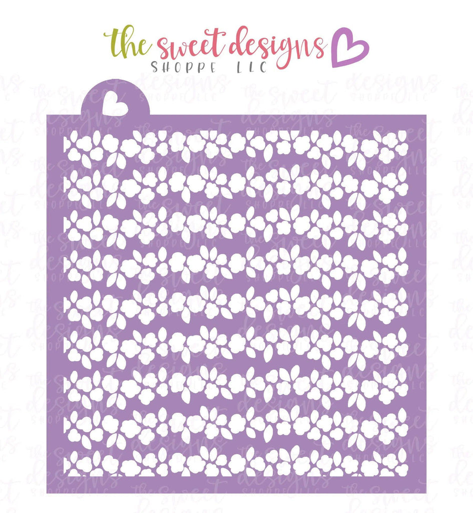 Stencils - Flower Line Pattern - Stencil - The Sweet Designs Shoppe - TSDS - - ALL,Clearance,Easter,Easter / Spring,Flower,Flowers,Leaves and Flowers,pattern,patterns,Promocode,Stencil,summer,Trees Leaves and Flowers,Woodlands Leaves and Flowers