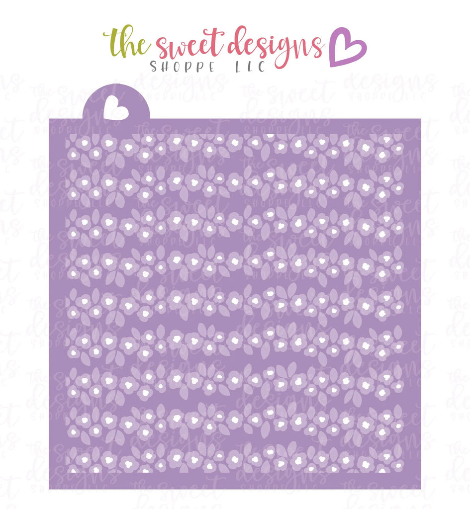 Stencils - Flowery Pattern (Set of 2) - Stencils - Sweet Designs Shoppe - Regular 5-1/2" x 5-1/2" - ALL, Clearance, easter, Easter / Spring, Flower, Flowers, Heart, Hearts, Leaves and Flowers, pattern, patterns, Promocode, Spring, Stencil, summer, Trees Leaves and Flowers, Woodlands Leaves and Flowers
