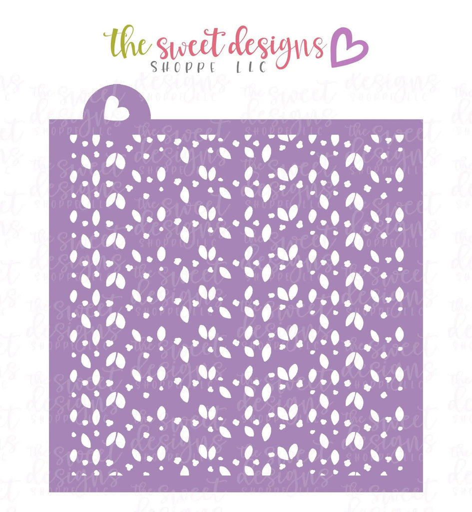 Stencils - Flowery Pattern (Set of 2) - Stencils - The Sweet Designs Shoppe - Regular 5-1/2" x 5-1/2" - ALL, Clearance, easter, Easter / Spring, Flower, Flowers, Heart, Hearts, Leaves and Flowers, pattern, patterns, Promocode, Spring, Stencil, summer, Trees Leaves and Flowers, Woodlands Leaves and Flowers