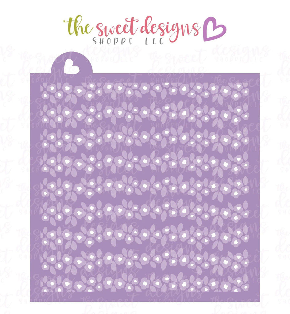 Stencils - Flowery Pattern (Set of 2) - Stencils - The Sweet Designs Shoppe - Regular 5-1/2" x 5-1/2" - ALL, Clearance, easter, Easter / Spring, Flower, Flowers, Heart, Hearts, Leaves and Flowers, pattern, patterns, Promocode, Spring, Stencil, summer, Trees Leaves and Flowers, Woodlands Leaves and Flowers