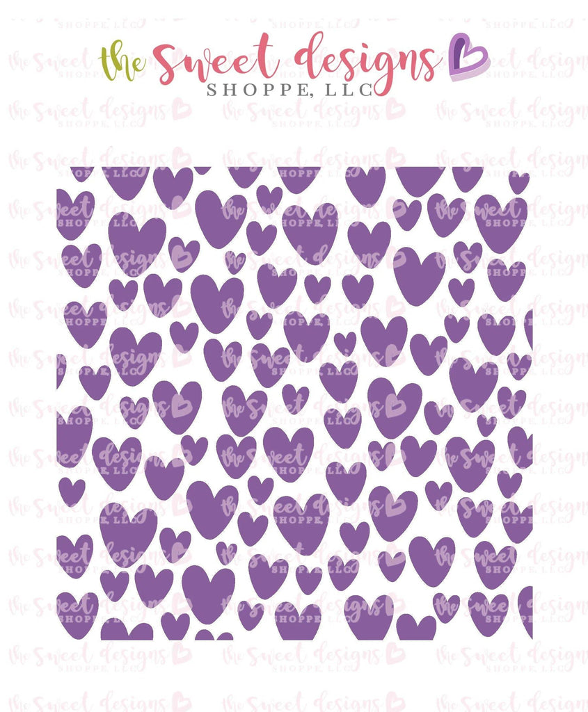 Stencils - Freehand Hearts Stencil - For "Mini" Hearts - The Sweet Designs Shoppe - Regular 5-1/2" x 5-1/2 - ALL, Basic Shapes, Clearance, Heart, Hearts, pattern, Promocode, Stencil, valentine, Valentines