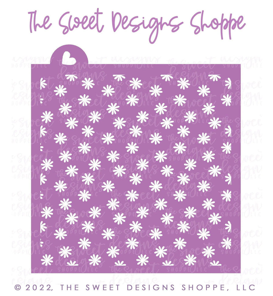 Stencils - Funky Daisy Flowery Pattern (Set of 2) - Stencils - The Sweet Designs Shoppe - Regular 5-1/2" x 5-1/2" - ALL, easter, Easter / Spring, Flower, Flowers, groovy, Leaves and Flowers, pattern, patterns, Promocode, Retro, Spring, Stencil, summer, Trees Leaves and Flowers, Woodlands Leaves and Flowers