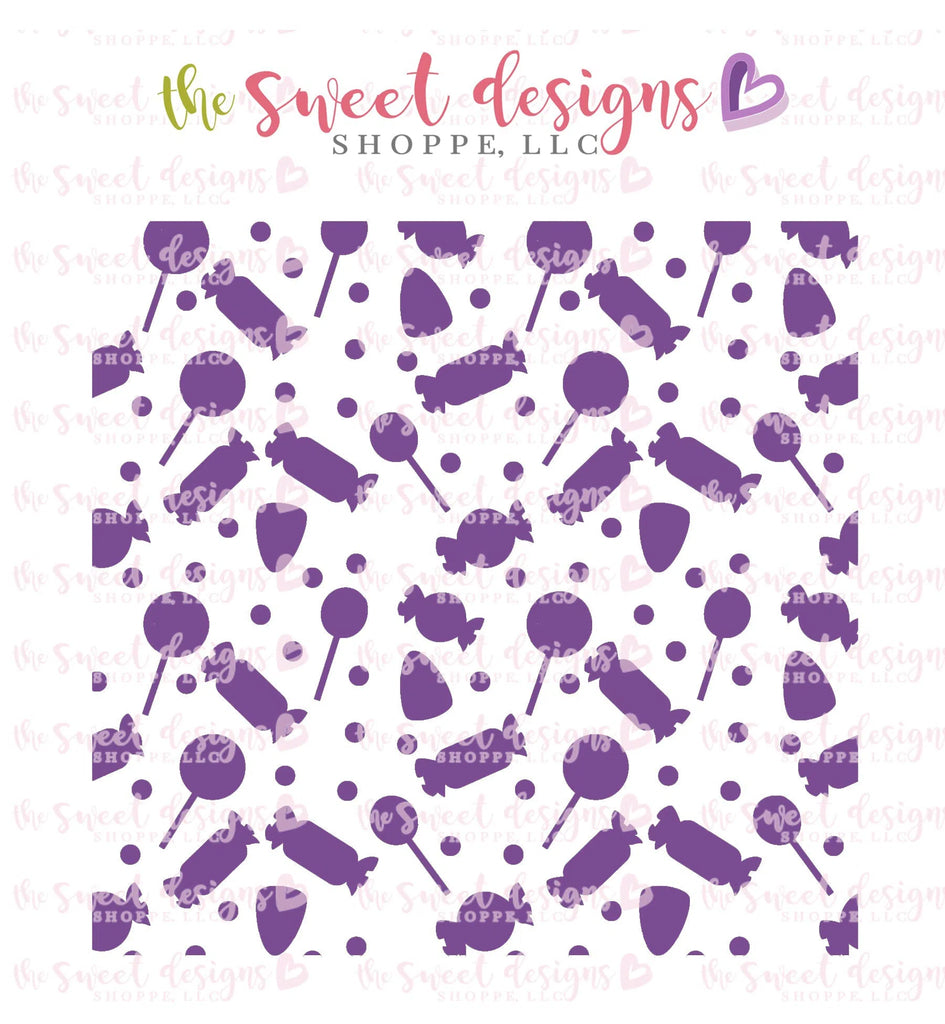 Stencils - Halloween Candy Stencil - Sweet Designs Shoppe - Regular 5-1/2" x 5-1/2 - ALL, Christmas / Winter, Food, Food & Beverages, Halloween, patterns, Promocode, Stencil