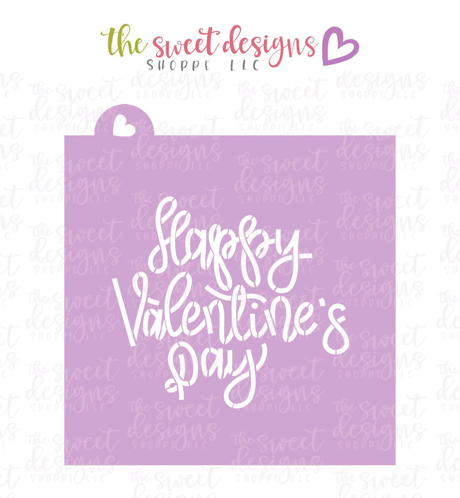 Stencils - Happy Valentine's Day Handlettering - Stencil - Sweet Designs Shoppe - Regular 5-1/2" x 5-1/2" - ALL, handlettering, Love, Plaque, Plaques, PLAQUES HANDLETTERING, Promocode, Stencil, Valentines