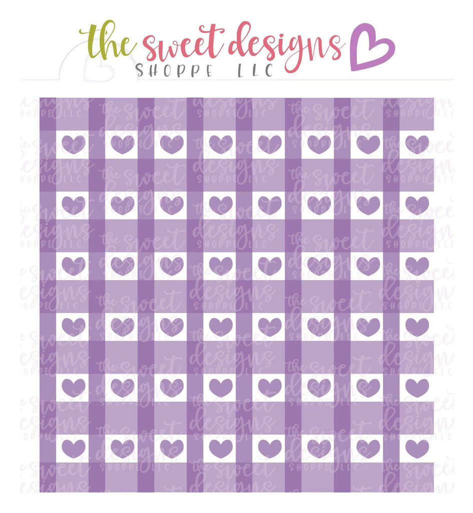 Stencils - Hearts Plaid (Set of 3) - Stencils - The Sweet Designs Shoppe - Regular 5-1/2" x 5-1/2" - ALL, Clearance, Heart, Hearts, pattern, patterns, Plaid, Promocode, Stencil, stripes, valentine, valentines