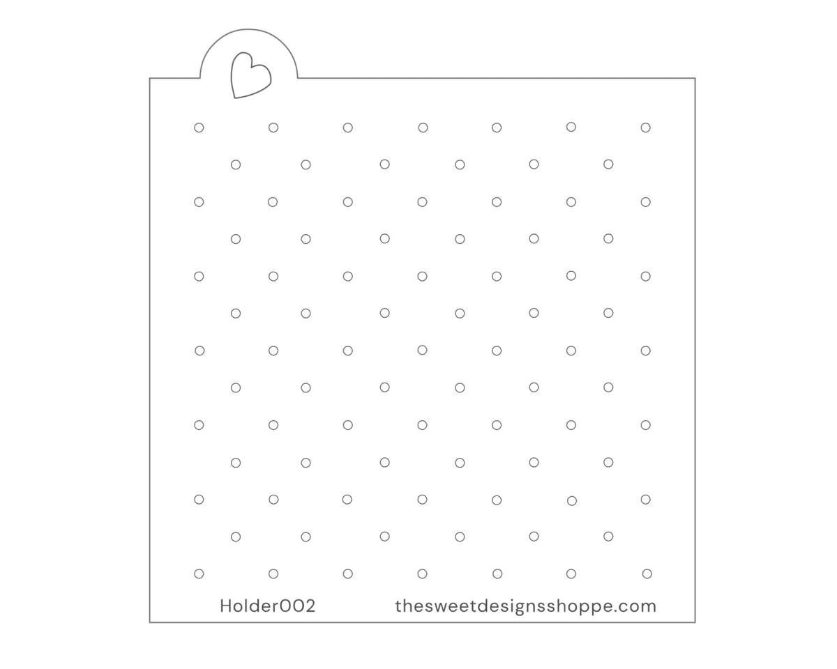 Stencils - Holder for Royal Icing Flower 13mm Spacing - 2.5mm Holes - Stencil - The Sweet Designs Shoppe - TSDS - - ALL,dots,Grid,Holder,pattern,patterns,polkadots,Promocode,Royal Icing flower holder,Stencil