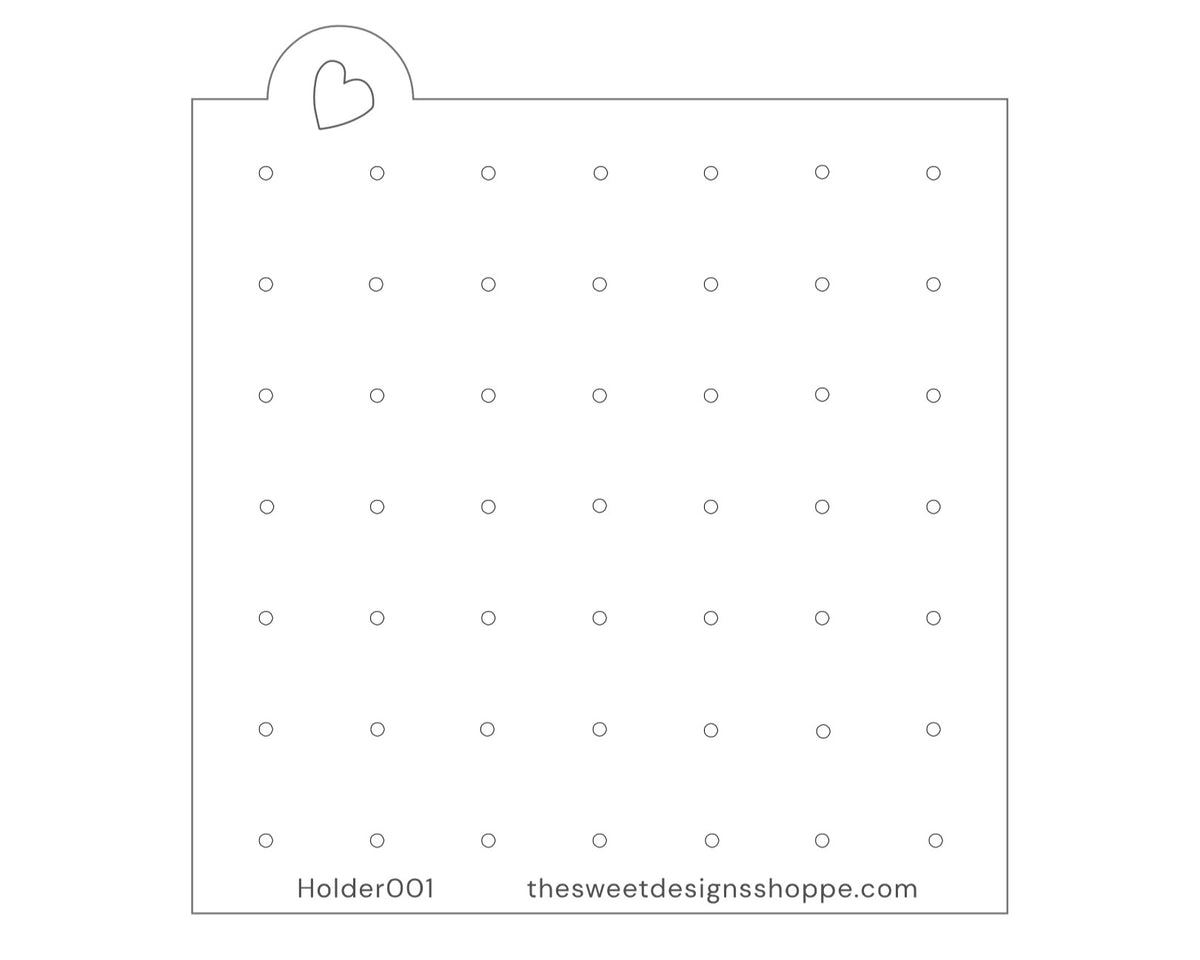 Stencils - Holder for Royal Icing Flower 19mm Spacing - 2.5mm Holes - Stencil - The Sweet Designs Shoppe - TSDS - - ALL,dots,Grid,Holder,pattern,patterns,polkadots,Promocode,Royal Icing flower holder,Stencil