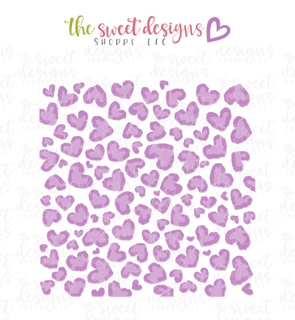 Stencils - Leopard Hearts (Set of 2) - Stencils - Sweet Designs Shoppe - Regular 5-1/2" x 5-1/2" - ALL, Heart, Hearts, pattern, patterns, Promocode, Stencil, valentine, valentines