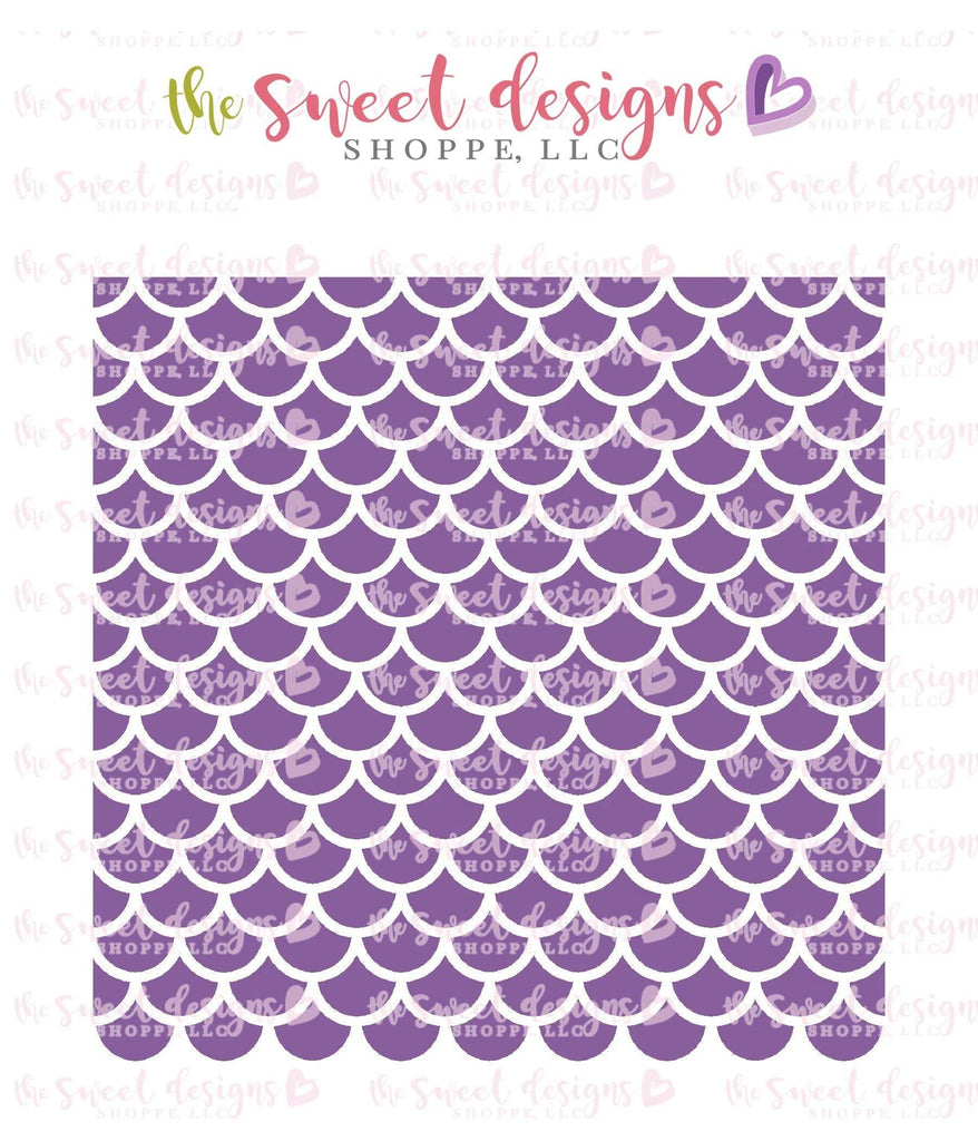 Stencils - Mermaid Scale Pattern - Stencil - The Sweet Designs Shoppe - Regular 5-1/2" x 5-1/2 (Wording Size 4-3/4" Tall x 4-3/4" Wide) - ALL, background, Kids / Fantasy, mermaid, Ocean, pattern, Promocode, Stencil, Summer, under the sea