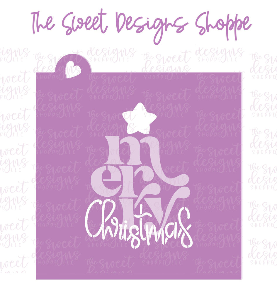 Stencils - Merry Christmas Tree (Set of 2) - Stencils - The Sweet Designs Shoppe - Regular Size 5-1/2" x 5-1/2" (Set of 2) - ALL, Christmas, Christmas / Winter, new, Promocode, Stencil