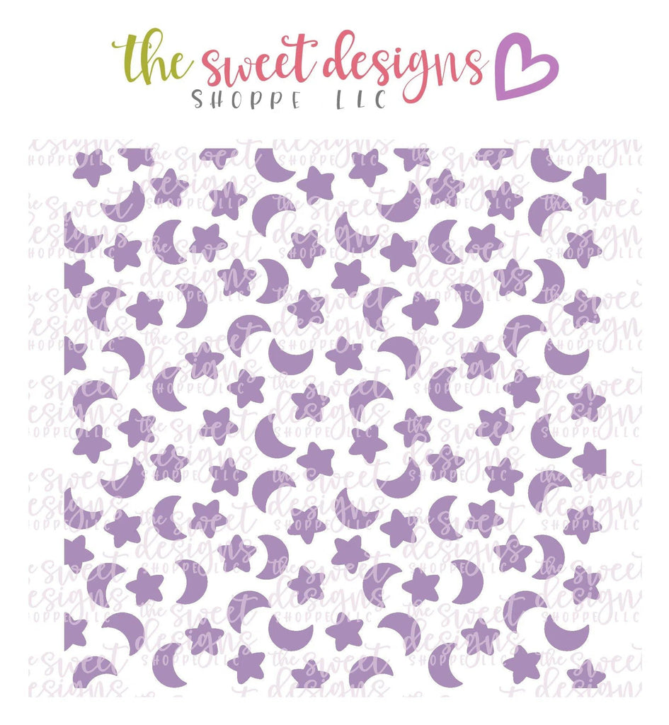 Stencils - Moons and Stars Stencil - The Sweet Designs Shoppe - TSDS - - ALL,background,Christmas / Winter,Fall / Thanksgiving,Fall Halloween,halloween,Halloween / Fall / Thanksgiving,night,pattern,patterns,Promocode,sky,Stencil,Winter