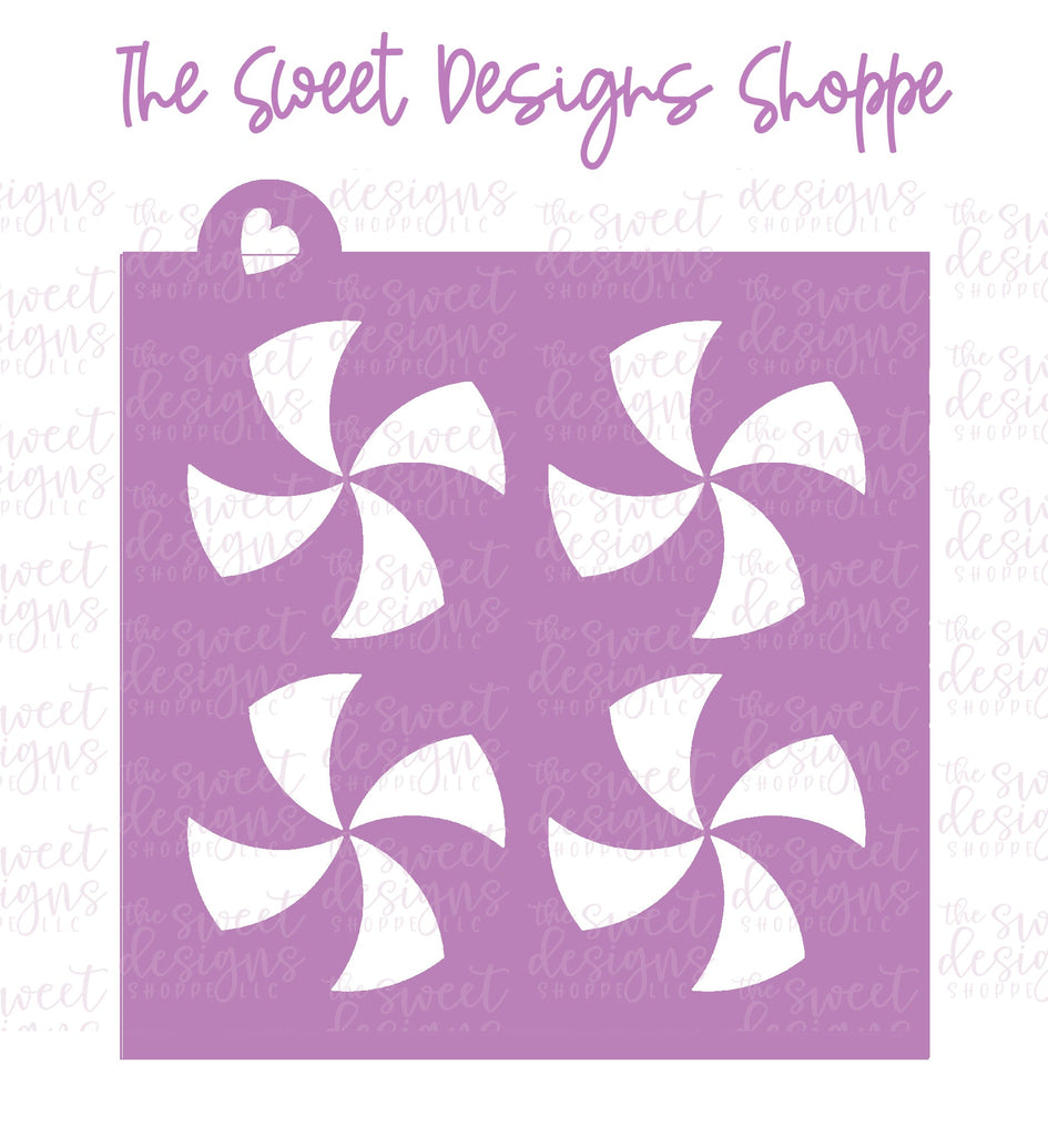 Stencils - Peppermint - 4 Swirls Pattern - Stencil - The Sweet Designs Shoppe - TSDS - - ALL,Candy,Christmas,Christmas / Winter,peppermint,Promocode,Stencil