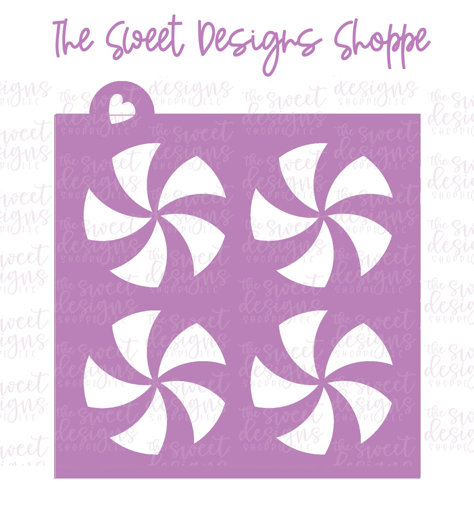 Stencils - Peppermint - 5 Swirls Pattern - Stencil - The Sweet Designs Shoppe - TSDS - - ALL,Candy,Christmas,Christmas / Winter,peppermint,Promocode,Stencil