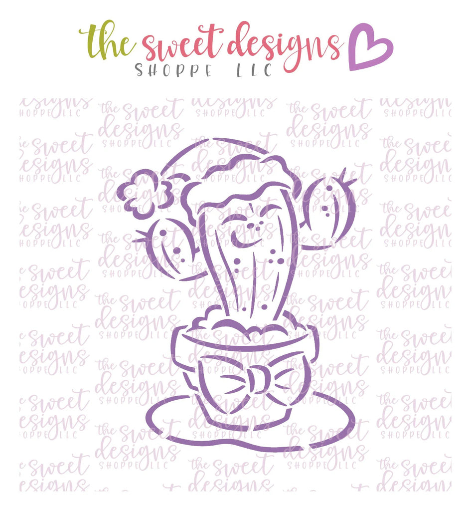 Stencils - PYOC Stencil - Christmas Cactus - Stencil - Sweet Designs Shoppe - Regular 5-1/2" x 5-1/2 - ALL, Christmas, Christmas / Winter, drawn with character, krista Heij-Barber, nature, Promocode, PYO, PYOC, Stencil