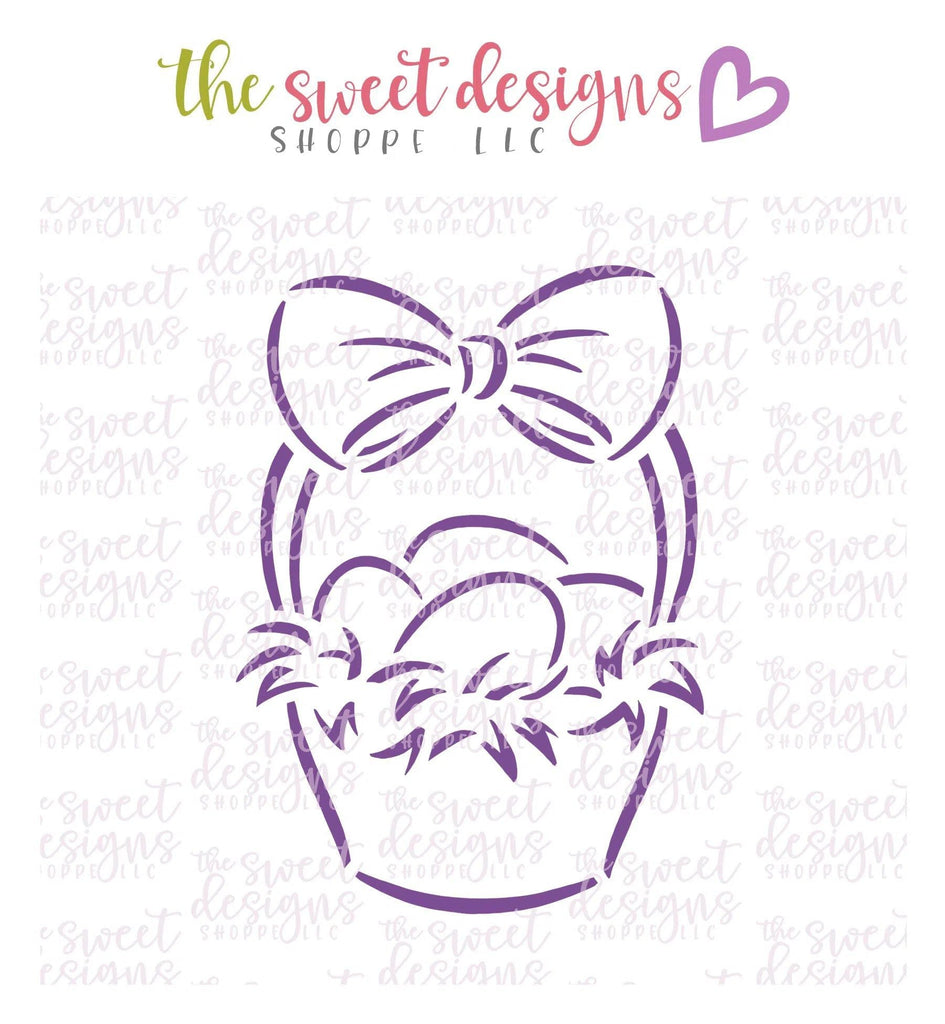 Stencils - PYOC Stencil - Easter Basket - Stencil - The Sweet Designs Shoppe - Regular 5-1/2" x 5-1/2" - ALL, drawn with character, Easter, Easter / Spring, krista Heij-Barber, Promocode, PYO, PYOC, Stencil