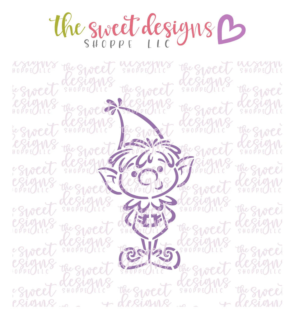 Stencils - PYOC Stencil - Elf Boy - Stencil - Sweet Designs Shoppe - Regular 5-1/2" x 5-1/2 - ALL, Christmas, Christmas / Winter, drawn with character, krista Heij-Barber, Promocode, PYO, PYOC, Stencil