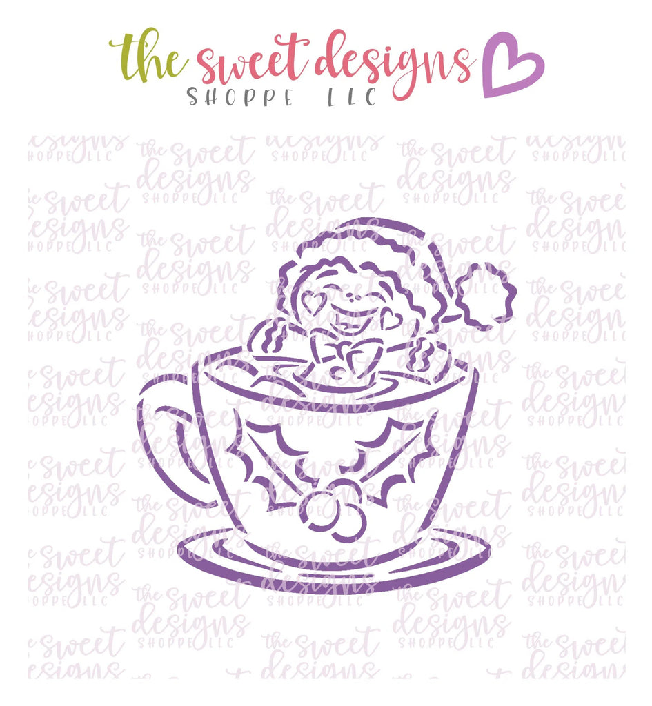 Stencils - PYOC Stencil - Ginger Boy - Stencil - Sweet Designs Shoppe - Regular 5-1/2" x 5-1/2 - ALL, Christmas, Christmas / Winter, drawn with character, Ginger boy, Ginger bread, Ginger girl, gingerbread, krista Heij-Barber, nature, Promocode, PYO, PYOC, Stencil