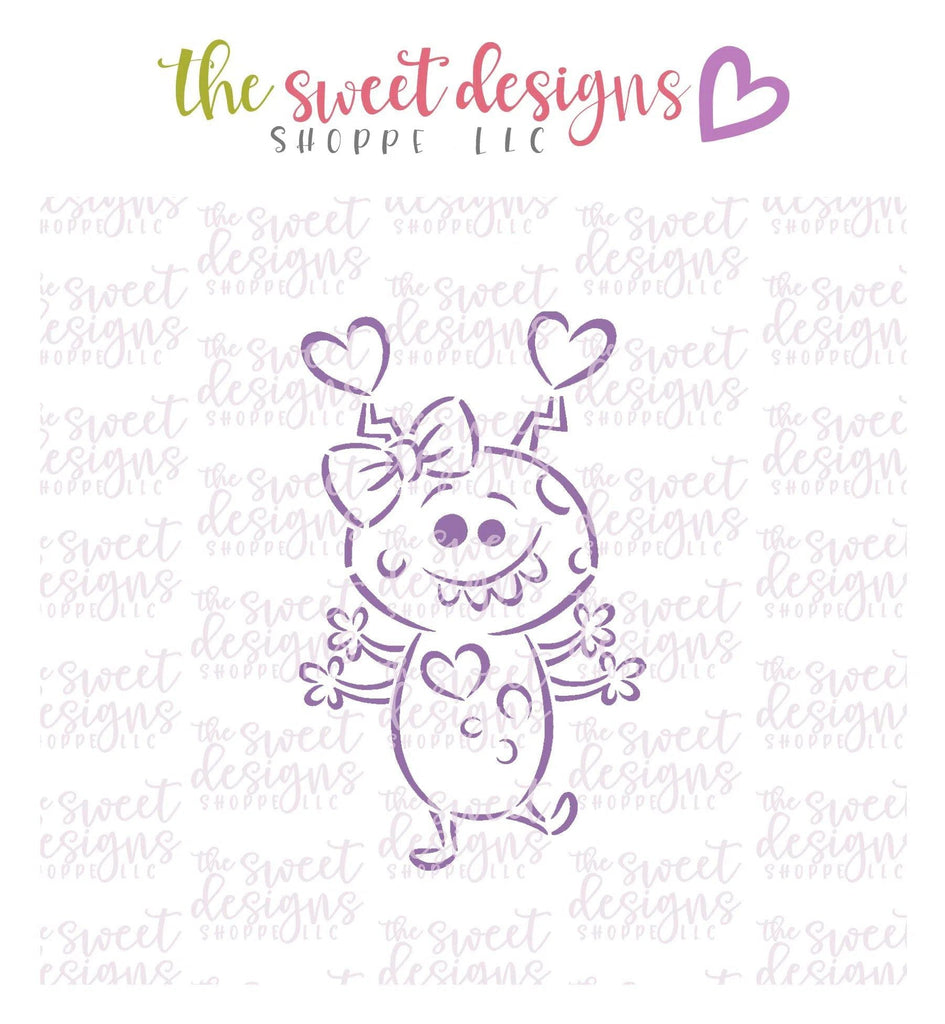 Stencils - PYOC Stencil - Girl Monster - Stencil - The Sweet Designs Shoppe - TSDS - - ALL,drawn with character,krista Heij-Barber,monster,Promocode,PYO,PYOC,Stencil,Valentines