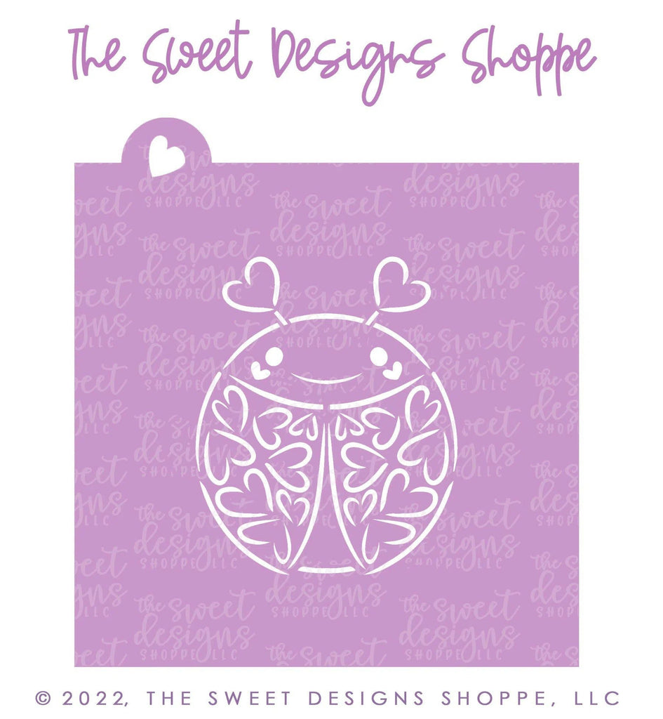 Stencils - PYOC Stencil - Ladybug - Stencil - The Sweet Designs Shoppe - Regular 5-1/2" x 5-1/2" - ALL, Animal, Animals, Animals and Insects, drawn with character, Fantasy, Kids / Fantasy, Love, monster, Promocode, PYO, PYOC, Stencil, valentine, Valentine's