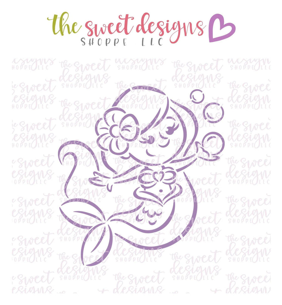 Stencils - PYOC Stencil - Mermaid - Stencil - The Sweet Designs Shoppe - Regular 5-1/2" x 5-1/2" - ALL, drawn with character, krista Heij-Barber, Promocode, PYO, PYOC, sea, Stencil, summer, under the sea