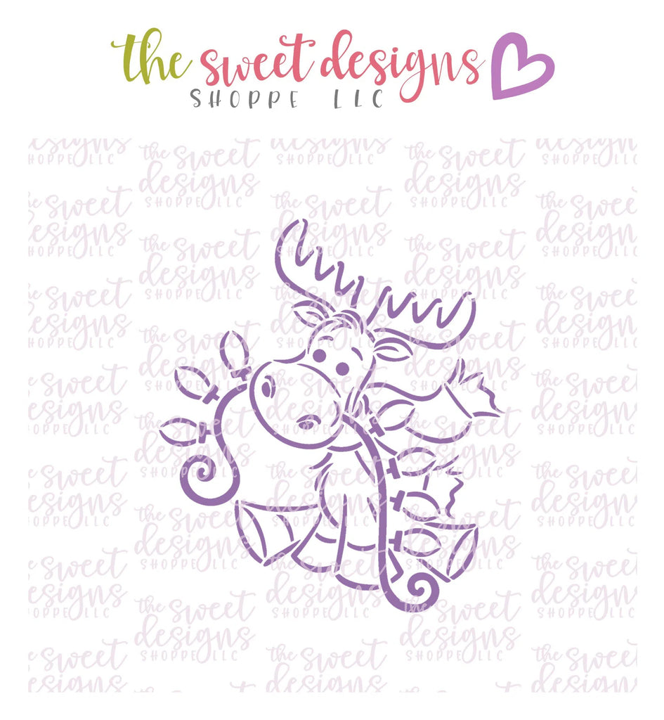 Stencils - PYOC Stencil - Moose - Stencil - Sweet Designs Shoppe - Regular 5-1/2" x 5-1/2 - ALL, Animals, Christmas, Christmas / Winter, drawn with character, krista Heij-Barber, Promocode, PYO, PYOC, Stencil