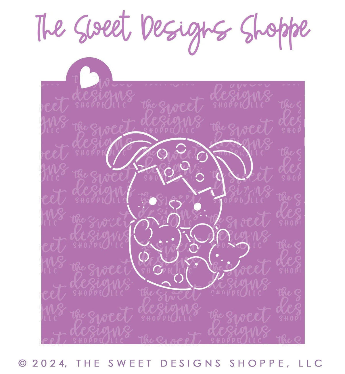 Stencils - PYOC Stencil - PYOC Bunny in Egg with Marshmallows- Stencil - The Sweet Designs Shoppe - TSDS - - ALL,Animal,Animals,Animals and Insects,Easter,Easter / Spring,Promocode,PYO,PYOC,Stencil