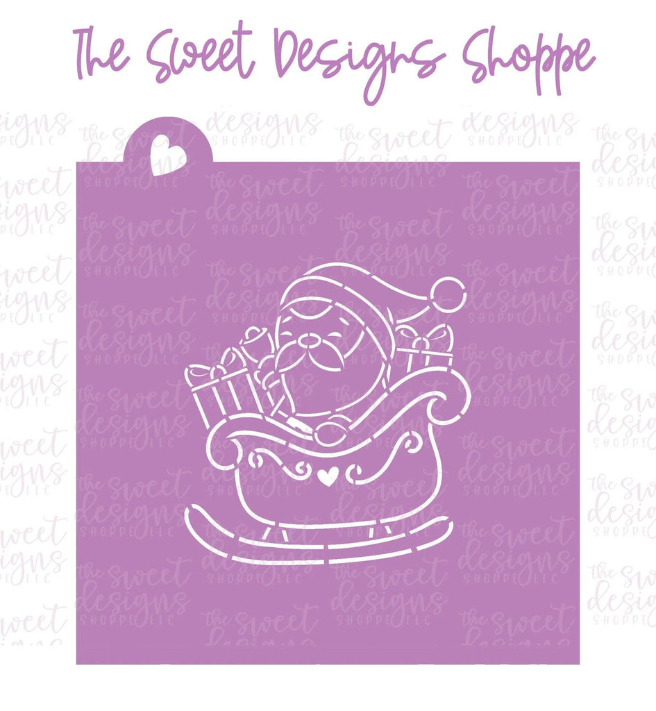 Stencils - PYOC Stencil - Santa in Sleigh - Stencil - The Sweet Designs Shoppe - TSDS - - ALL,Christmas,Christmas / Winter,Promocode,PYO,PYOC,Stencil