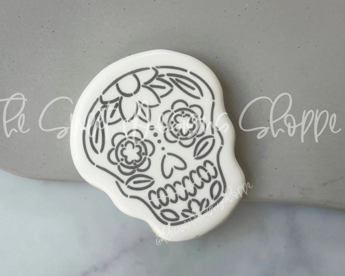 Stencils - PYOC Stencil - Sugar Skull - Stencil - The Sweet Designs Shoppe - TSDS - - ALL,calaca,Day of the dead,dia de los muertos,Dia de Muertos,halloween,Promocode,PYO,PYOC,Stencil