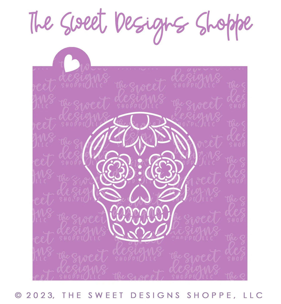 Stencils - PYOC Stencil - Sugar Skull - Stencil - The Sweet Designs Shoppe - TSDS - - ALL,calaca,Day of the dead,dia de los muertos,Dia de Muertos,halloween,Promocode,PYO,PYOC,Stencil