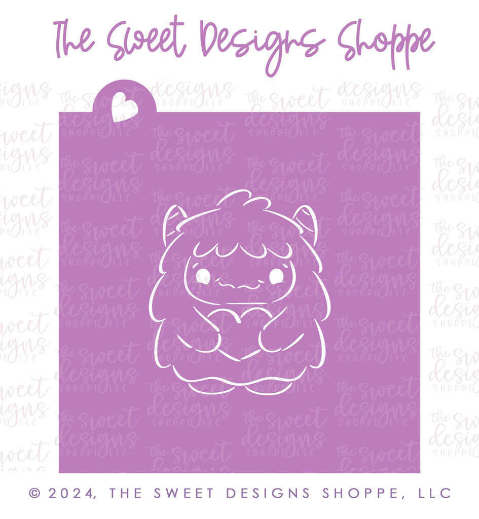 Stencils - PYOC Yeti - Stencil - The Sweet Designs Shoppe - Regular 5-1/2" x 5-1/2" - ALL, Animal, Animals, Animals and Insects, new, Promocode, PYO, PYOC, Stencil, valentine, Valentines