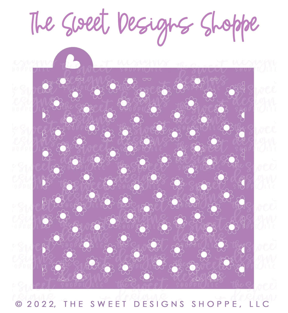 Stencils - Retro Daisy Flowery Pattern (Set of 2) - Stencils - Sweet Designs Shoppe - Regular 5-1/2" x 5-1/2" - ALL, Clearance, easter, Easter / Spring, Flower, Flowers, groovy, Leaves and Flowers, pattern, patterns, Promocode, Spring, Stencil, summer, Trees Leaves and Flowers, Woodlands Leaves and Flowers