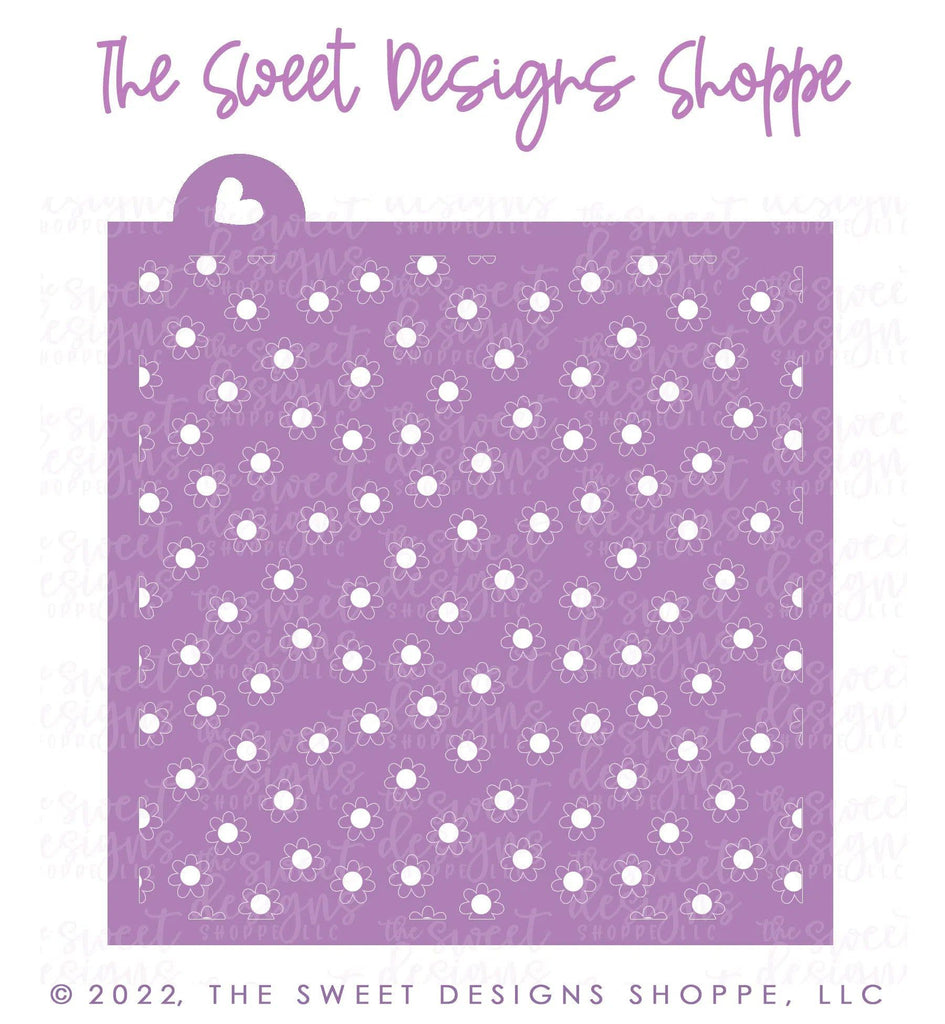 Stencils - Retro Daisy Flowery Pattern (Set of 2) - Stencils - The Sweet Designs Shoppe - TSDS - - ALL,Clearance,easter,Easter / Spring,Flower,Flowers,groovy,Leaves and Flowers,pattern,patterns,Promocode,Spring,Stencil,summer,Trees Leaves and Flowers,Woodlands Leaves and Flowers