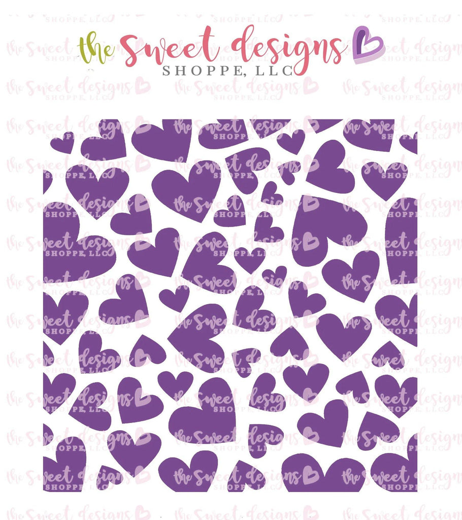 Stencils - Scattered Hearts - Plus - Stencil - The Sweet Designs Shoppe - TSDS - - ALL,Basic Shapes,Hearts,patterns,Promocode,Stencil,Valentines